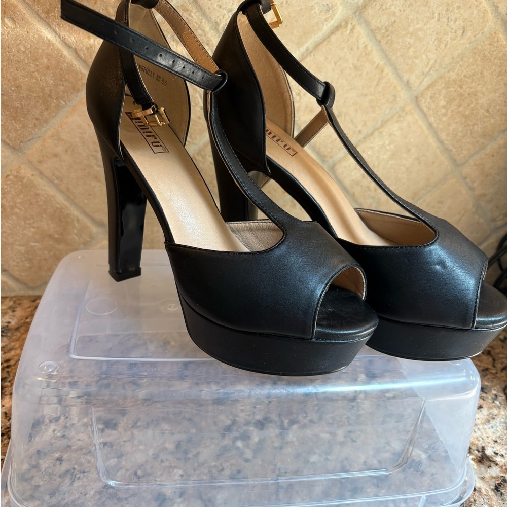 Elegant Black High Heel Sandals